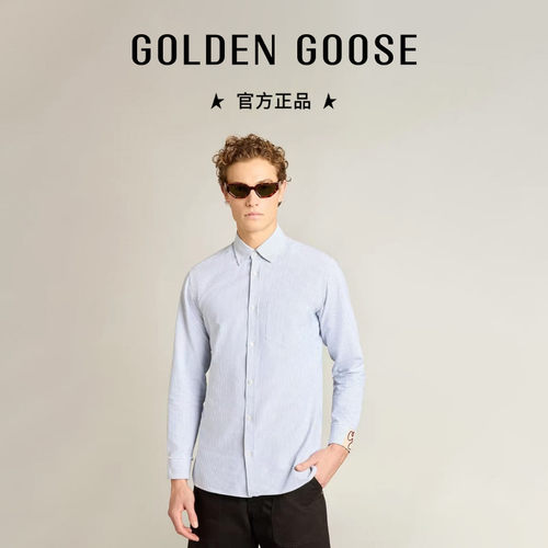 GoldenGoose男装条纹长袖衬衫