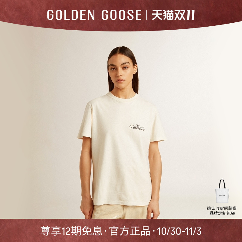 Golden Goose 女士Journey系列 印花棉质T恤短袖GGDB