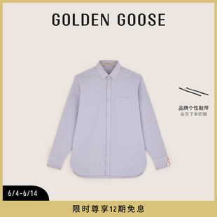 时尚 上衣 Goose 男装 Golden 休闲百搭条纹长袖 衬衫 陈伟霆同款