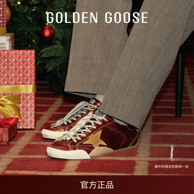 【新色上市】Golden Goose女True-Star绒面星星酒红色脏脏鞋GGDB