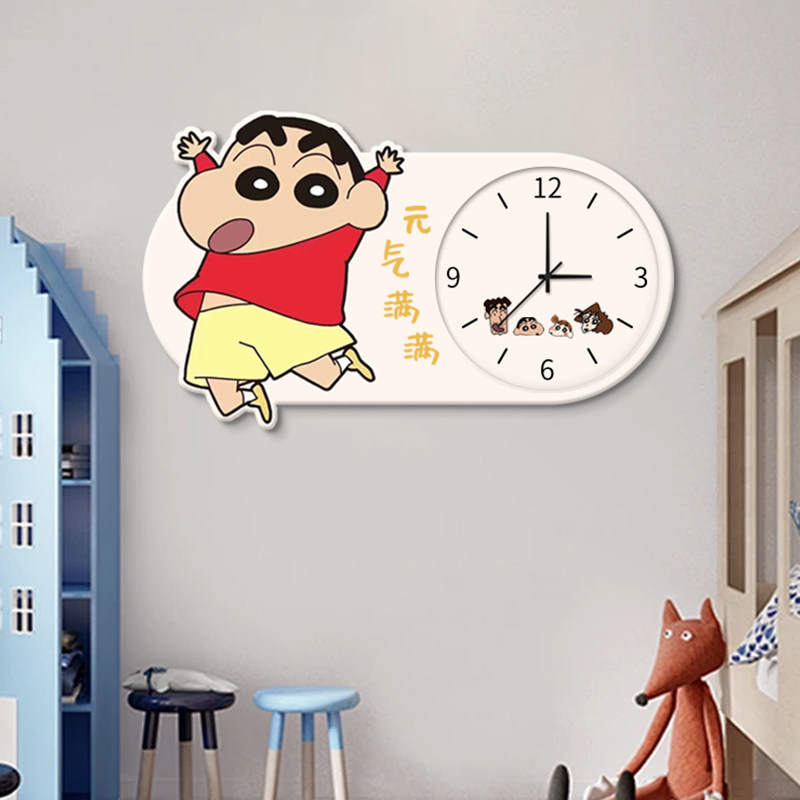 蜡笔小新款简约现代家用静音卡通动画钟表画客厅装饰画挂钟画挂墙,家居饰品,钟表画/挂钟画,淘宝优惠券,粉丝福利购,淘宝优惠卷