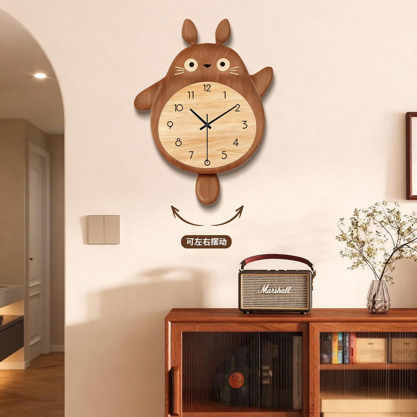 钟表龙猫可爱卡通创意高级感