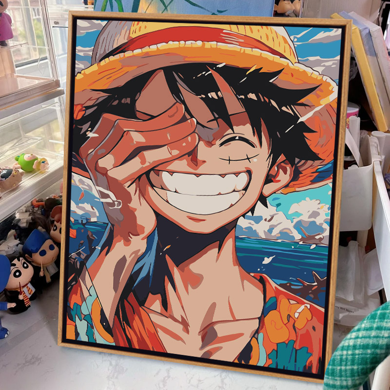 动漫海贼王路飞索隆diy数字油画