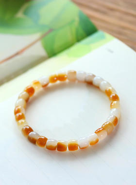 和田玉老型珠手串玉手串珠串送礼女款正品玉带证书高品质玉石7mm