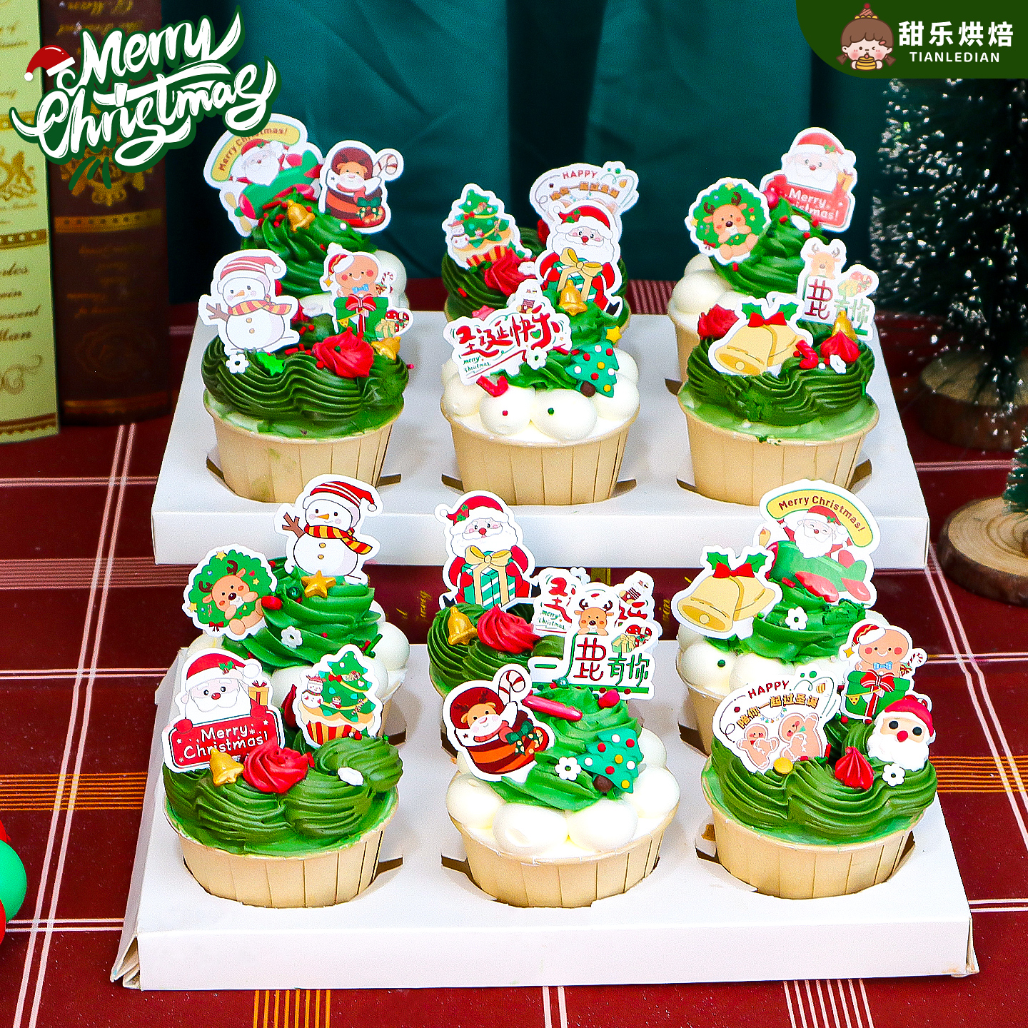 2025圣诞节蛋糕装饰一鹿有你插卡
