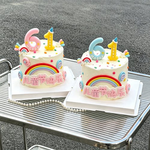 六一儿童节蛋糕装饰品巧克力饼干