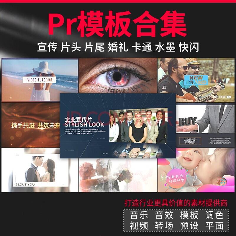pr模板素材片头模版视频字幕剪辑图文快闪婚礼快剪电子相册模版电