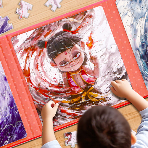 哪吒磁力拼图3到6岁儿童益智玩具