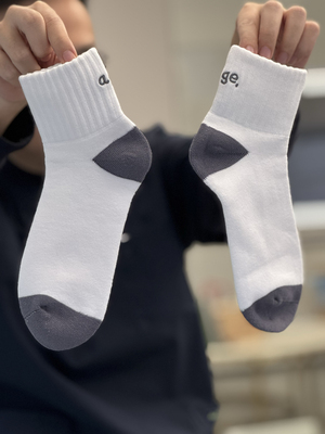 LLFA 25ss 日潮男女白色粗针织中筒袜 3双