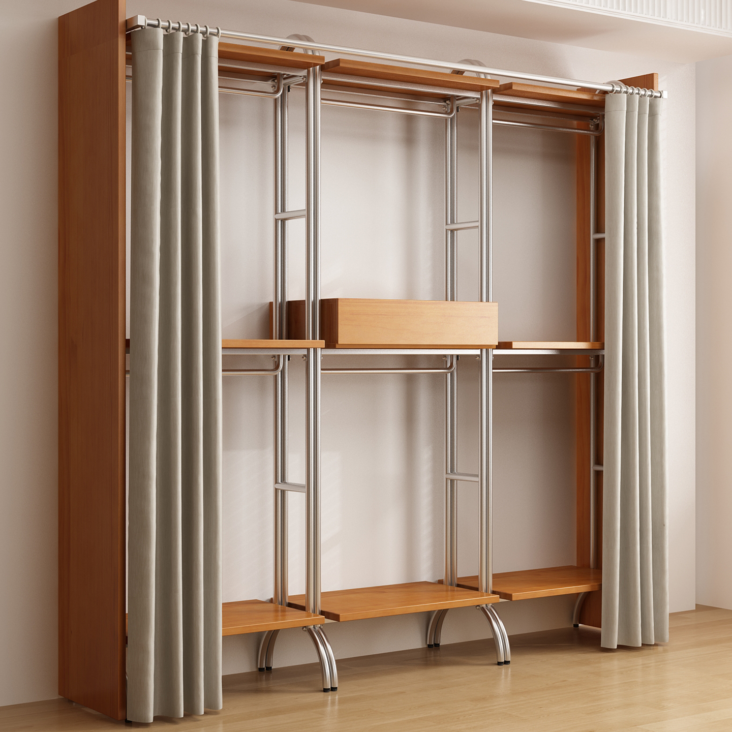 众卿落地家用中古风实木衣柜