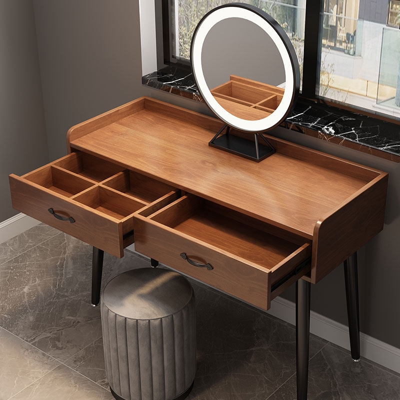 日式实木梳妆台小户型卧室现代简约网红ins衣帽间化妆桌轻奢高级