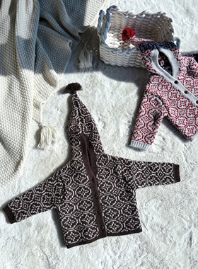 Millie Baby｜儿童精灵帽羊毛开衫秋冬圣诞新年复古连帽毛衣外套