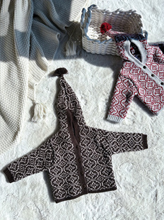 Millie 秋冬圣诞新年复古连帽毛衣外套 Baby｜儿童精灵帽羊毛开衫