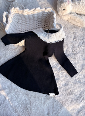 Millie Baby｜25春秋BP樱桃法式女童花边领绵羊毛针织袖连衣裙