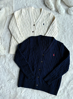 Millie Baby｜儿童麻花长袖开衫中小童V领针织衫冬季婴童毛衣外套