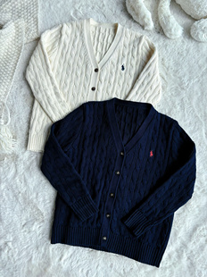 Millie Baby｜儿童麻花长袖开衫中小童V领针织衫冬季婴童毛衣外套