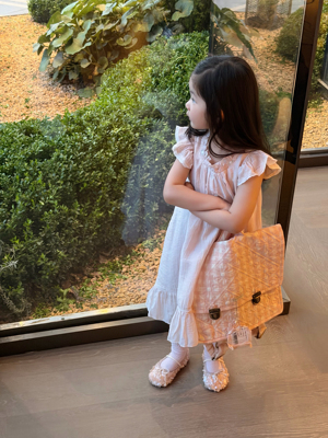 Millie Baby｜独家限量！公主木耳边刺绣夏季荷叶边软纱连衣裙