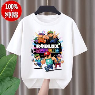 儿童短袖 t恤时髦男童上衣潮 ROBLOX罗布乐思儿童衣服夏装 2026新款