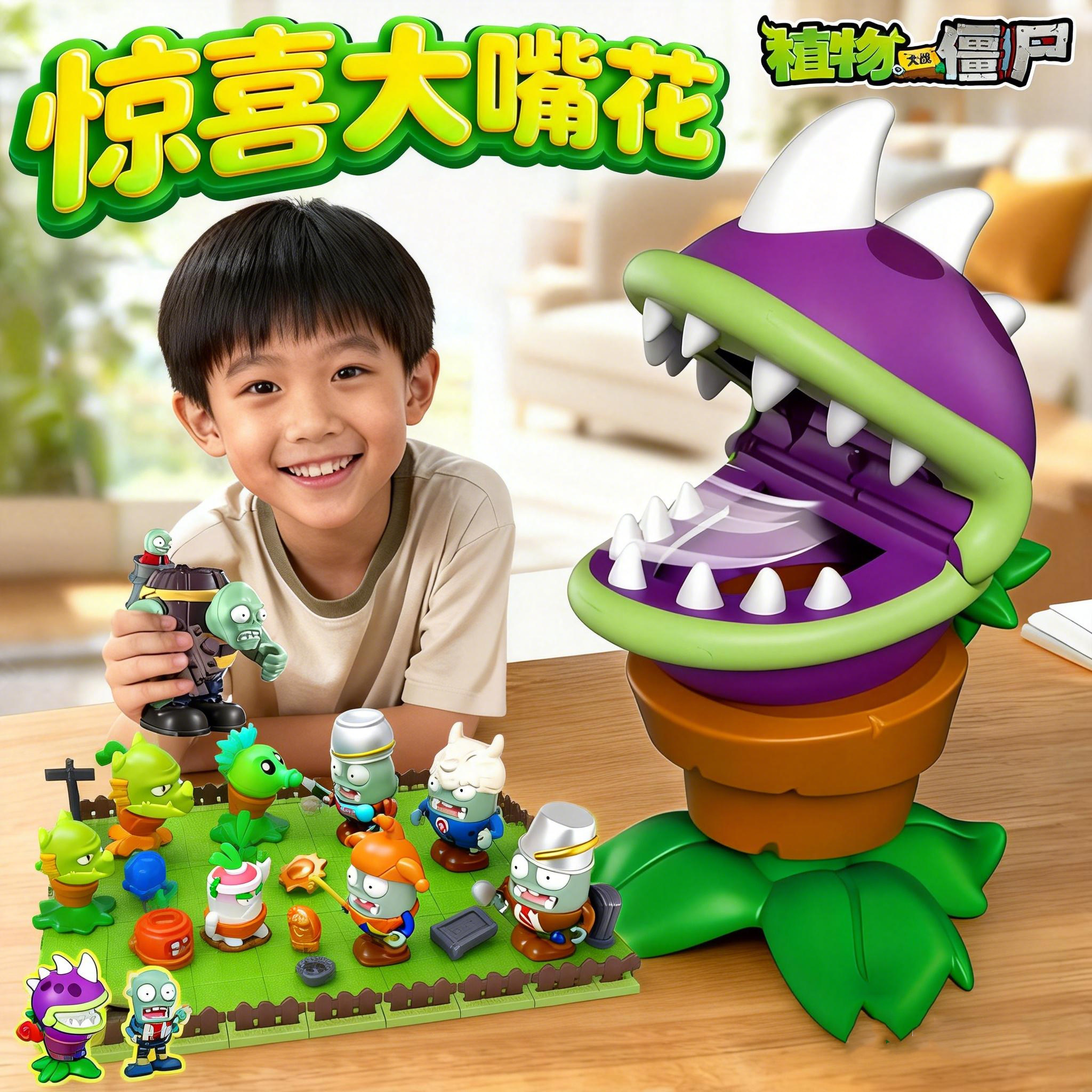 植物大战僵尸玩具正版惊喜大嘴花2026新款男孩益智儿童积木盲盒,玩具/童车/益智/积木/模型,仿真/动物玩偶,淘宝优惠券,粉丝福利购,淘宝优惠卷