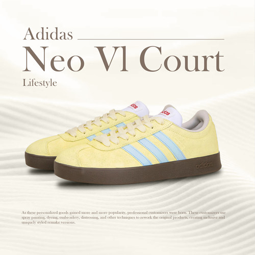阿迪达斯COURT青柠芭蕾德训板鞋