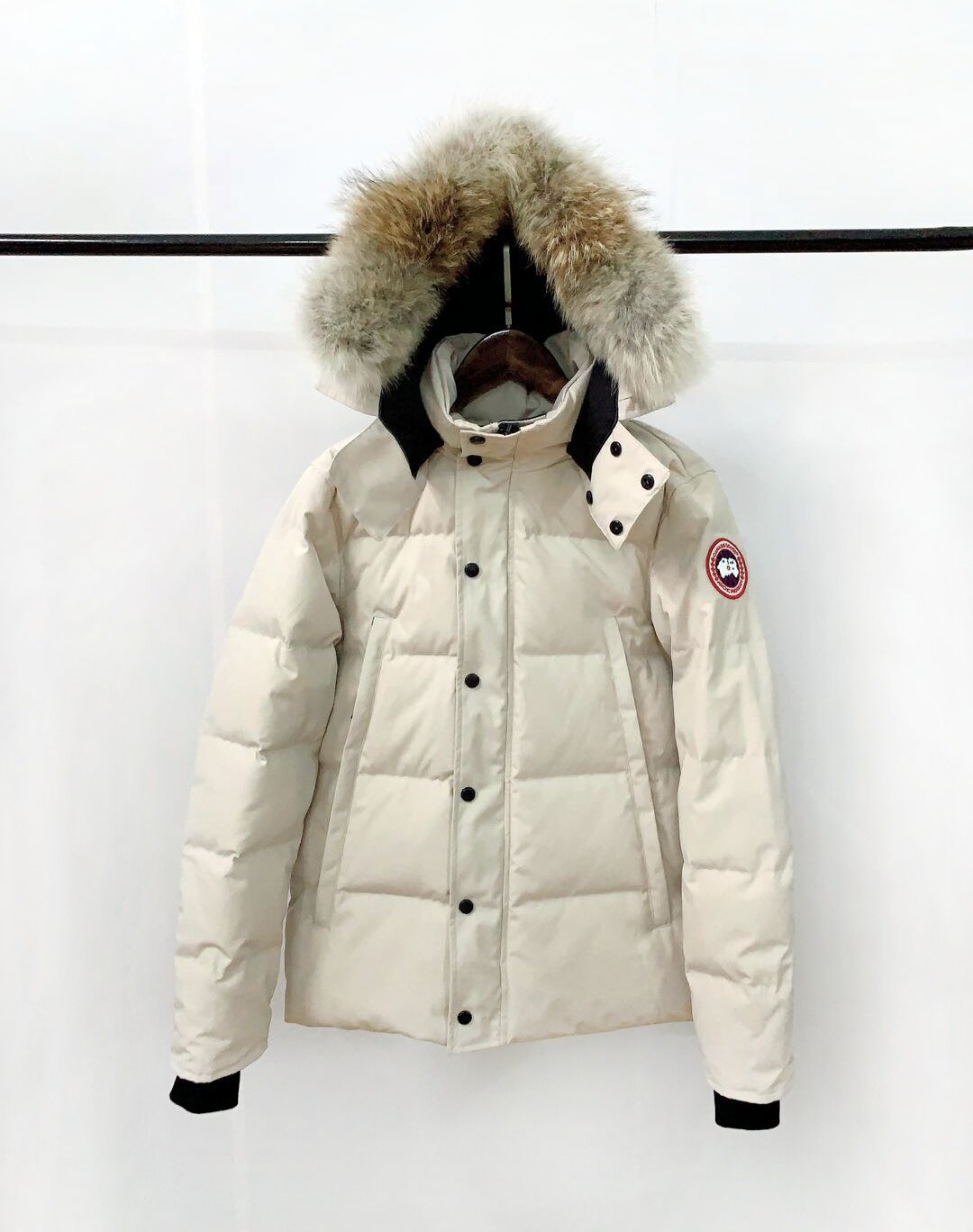 29款wynd经典女大鹅款石墨灰大口袋羽绒服狼毛男派克大衣连帽外套