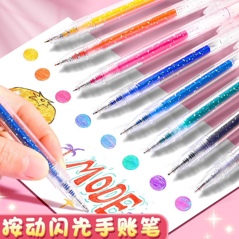 彩色按动闪光笔荧光标记笔
