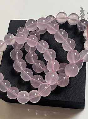 天然果冻粉晶大颗粒手链 diy透体粉水晶散珠串珠配饰件手串配珠