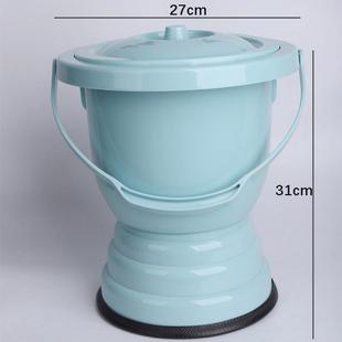 痰盂坐便器女高脚尿桶大人尿盆带盖搪瓷防臭家用起夜老人卧室加厚