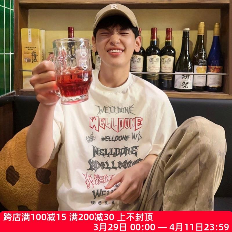 WE11DONE TRACK小众潮牌美式夏季纯棉宽松男士情侣上衣短袖T恤ins