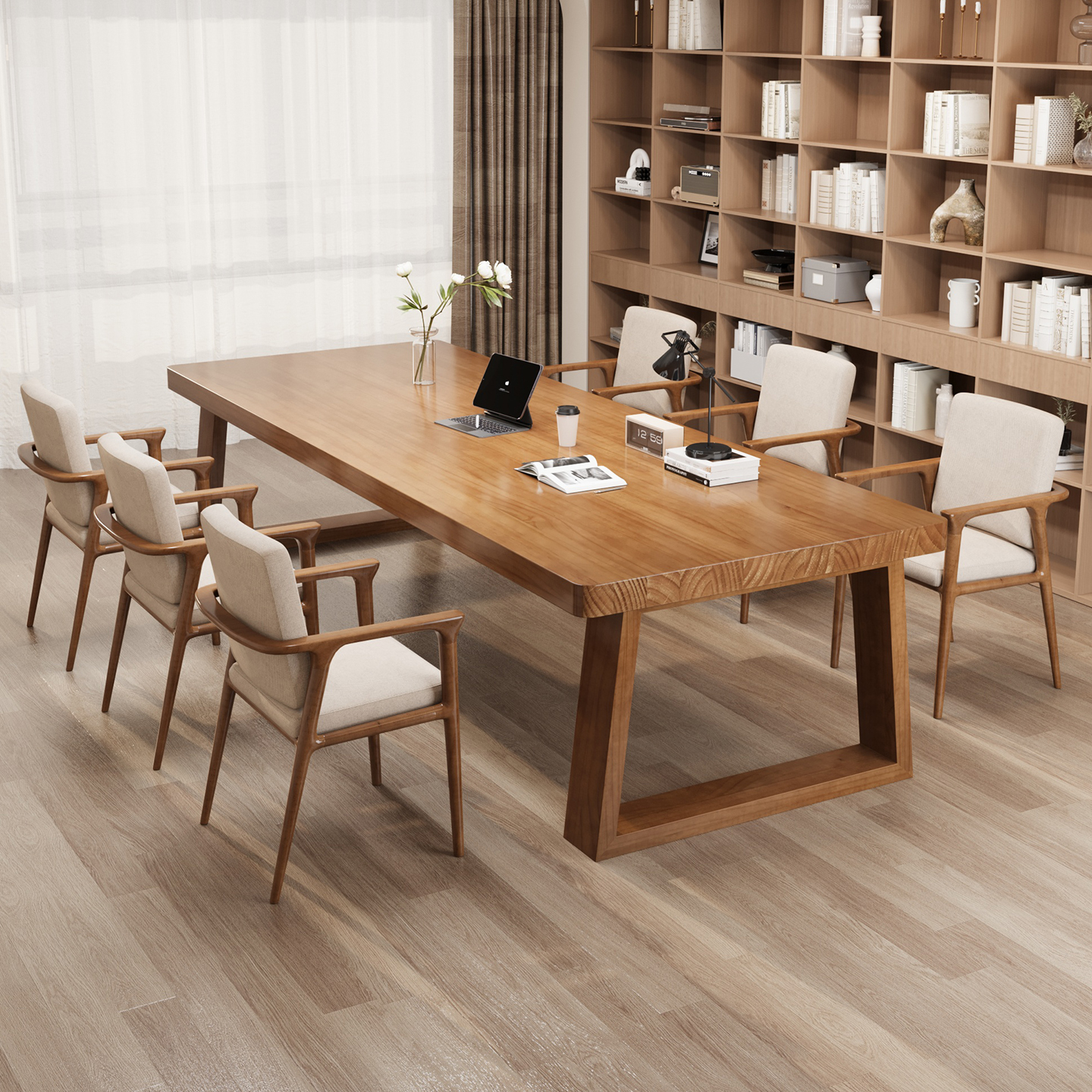 实木大板书桌客厅大长书桌学生家用纯实木工作台学习桌书房办公桌