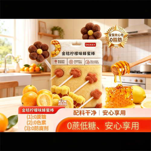 乖孩子金桔柠檬味蜂蜜棒棒糖48g