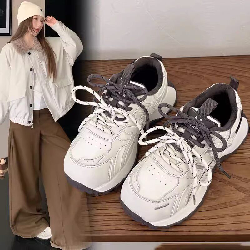 露思同款小蛮腰复古厚底增高跑步运动德训鞋女2026春季休闲老爹鞋