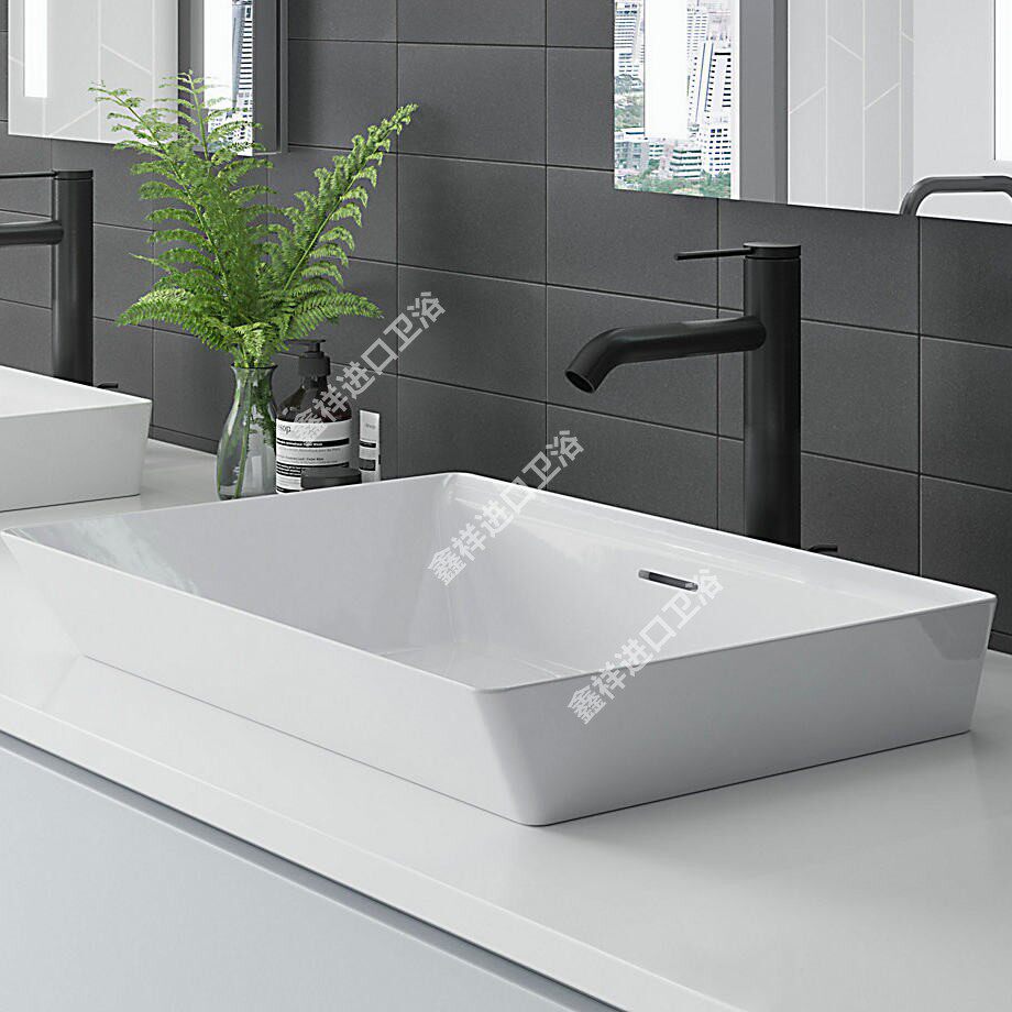 科勒原装凌越长方形时尚台盆艺术台上盆K-EX21060T陶瓷黑色白色