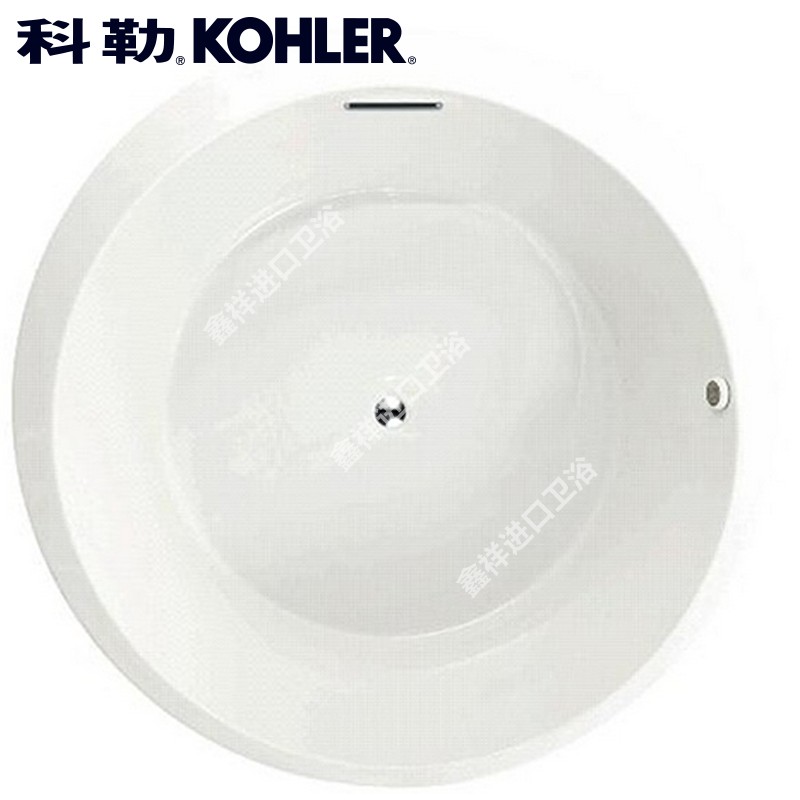 科勒1.5米艾芙正圆形嵌入式压克力按摩泡泡浴缸K-18352T-G-0