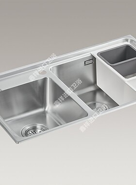 科勒K-31164T-2HD-NA利奥大小槽台上台下双用厨盆（820mm）