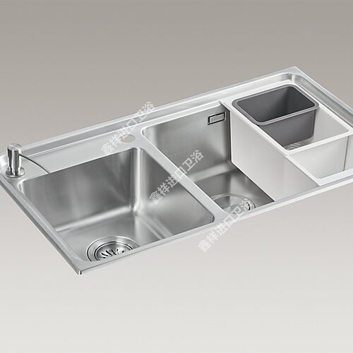 科勒K-31164T-2HD-NA利奥大小槽台上台下双用厨盆（820mm）