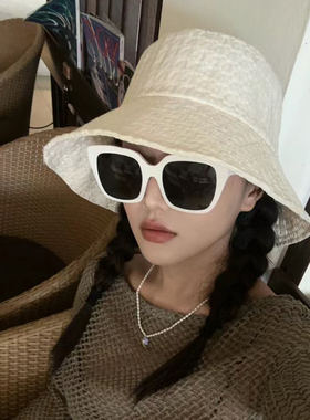 白色墨镜女潮韩高级感网红ins风