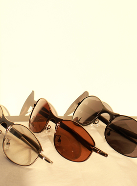 酉事老钱风金属椭圆框太阳镜男潮复古yk2墨镜女防晒遮阳镜深棕色