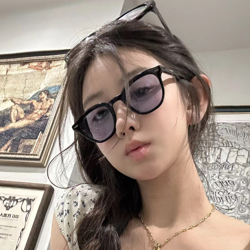 黑色小框圆形墨镜女款太阳镜显脸小韩系ins复古夏季街拍防紫外线