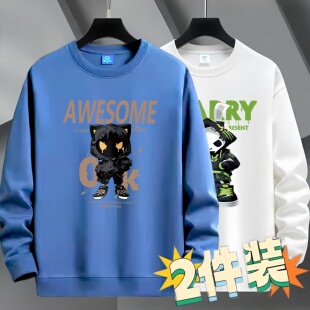 15岁初中学生长袖 t恤14大童上衣服 13青少年圆领卫衣男孩12 春秋季