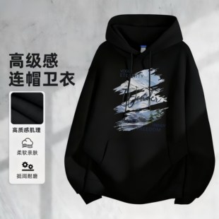 青少年连帽卫衣男款春秋季潮牌痞帅青少年学生chic薄款外套上衣服