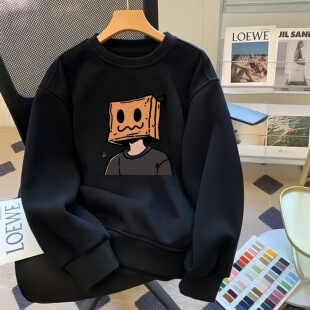 卫衣男生春秋季装2026新款重磅圆领潮牌宽松休闲长袖无帽打底衫潮