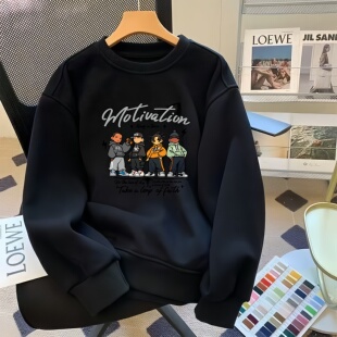 2026年新款圆领卫衣男薄款百搭外套春秋款宽松休闲长袖打底衫潮流