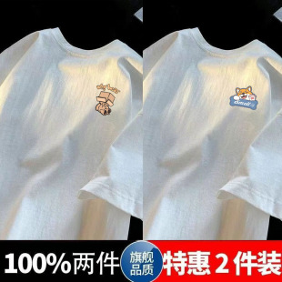 短袖 t恤潮牌潮流百搭ins2026新款 宽松大码 港风衣服体恤 男春夏季