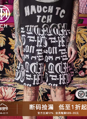 TCH潮牌轻奢大C短裤字母烫钻时尚英式复古休闲T66A216130