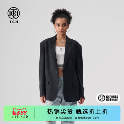 烫钻时尚个性设计感西装外套