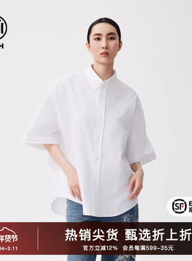 TCH2025秋季新款烫钻时尚休闲短袖衬衫上衣男女同款T72C136002