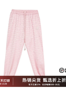 TCH2025秋季新款LOGO提花休闲长裤束脚显瘦裤子女T72C206050