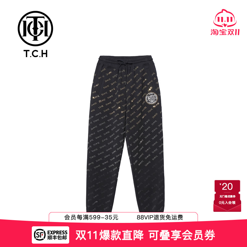 烫钻满印时尚潮流保暖休闲长裤