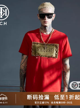 TCH/轻奢潮牌大C短袖T恤烫钻链条秋季男女商场同款T66A108021